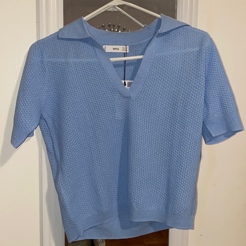Blue short sleeve polo shirt